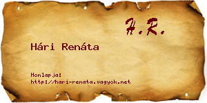 Hári Renáta névjegykártya